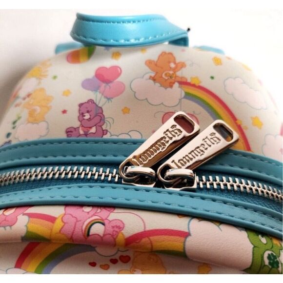 Loungefly Care Bears Rainbow Mini Backpack 40th Anniversary Exclusive Drop NEW - Picture 6 of 10